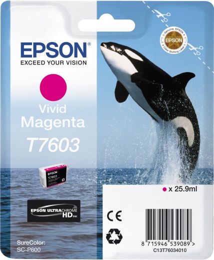 Картридж струйный Epson T7603 C13T76034010 пурпурный (25.9мл) для Epson SureColor SC-P600