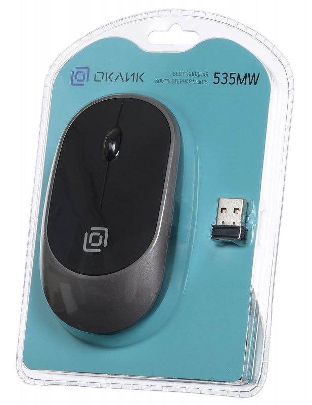 Мышь Oklick 535MW черный/серый оптическая (1000dpi) беспроводная USB (2but)