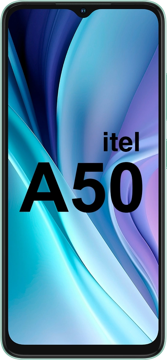 Смартфон Itel A667LP A50 64Gb 3Gb зеленый моноблок 3G 4G 2Sim 6.6" 720x1612 Android 14 8Mpix 802.11 b/g/n GPS GSM900/1800 GSM1900 TouchSc A-GPS microSD max512Gb