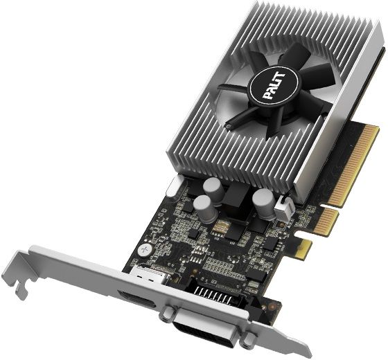 Видеокарта Palit PCI-E PA-GT1030 2GD4 NVIDIA GeForce GT 1030 2Gb 64bit DDR4 1151/2100 DVIx1 HDMIx1 HDCP Ret low profile