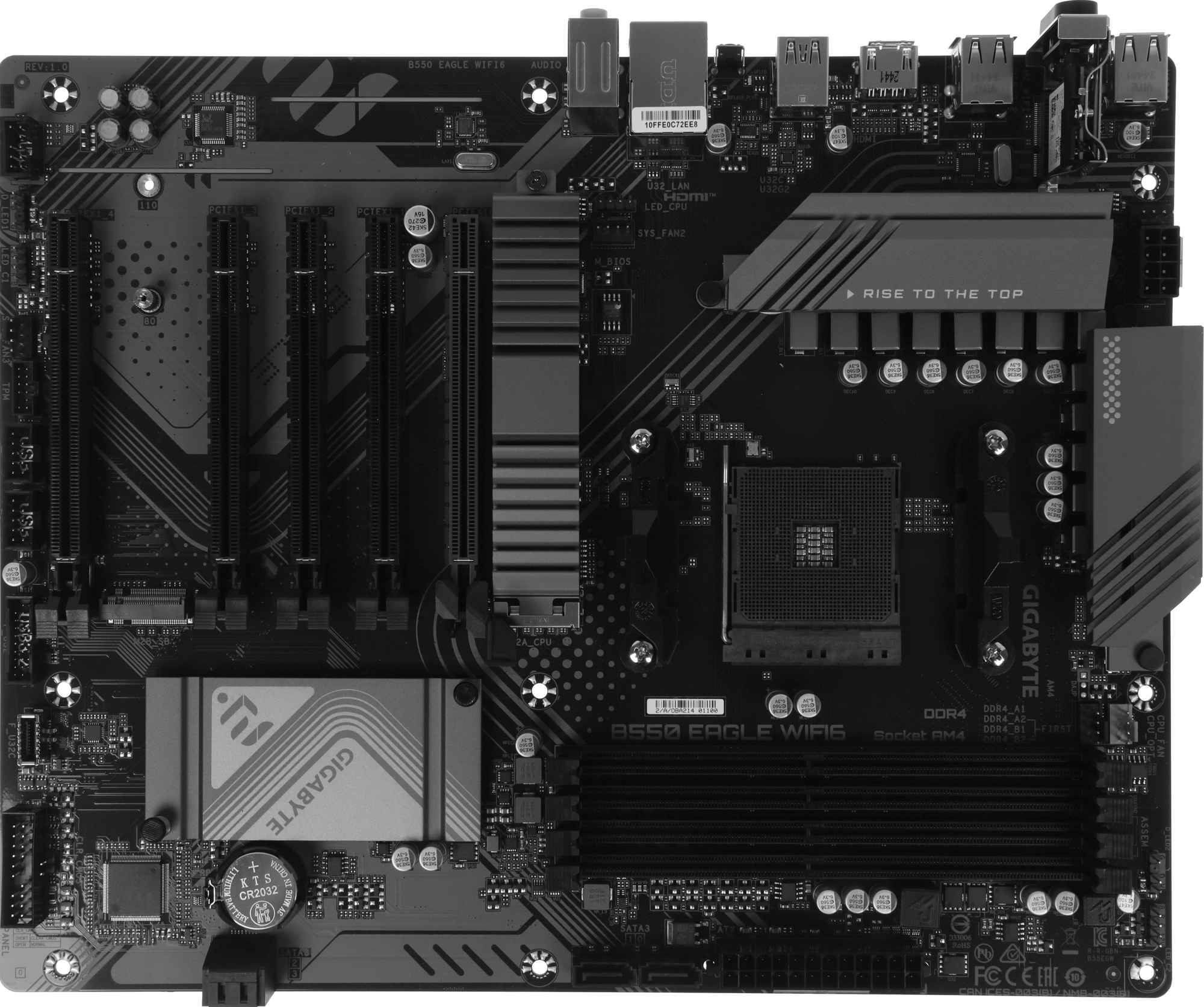 Материнская плата Gigabyte B550 EAGLE WIFI6 Soc-AM4 AMD B550 4xDDR4 ATX AC`97 8ch(7.1) GbLAN RAID+HDMI