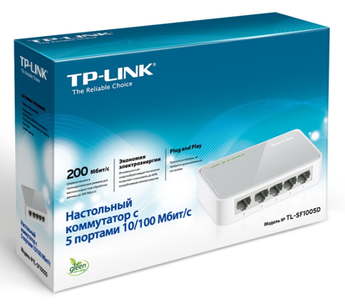 Коммутатор TP-Link TL-SF1005D 5x100Mb неуправляемый