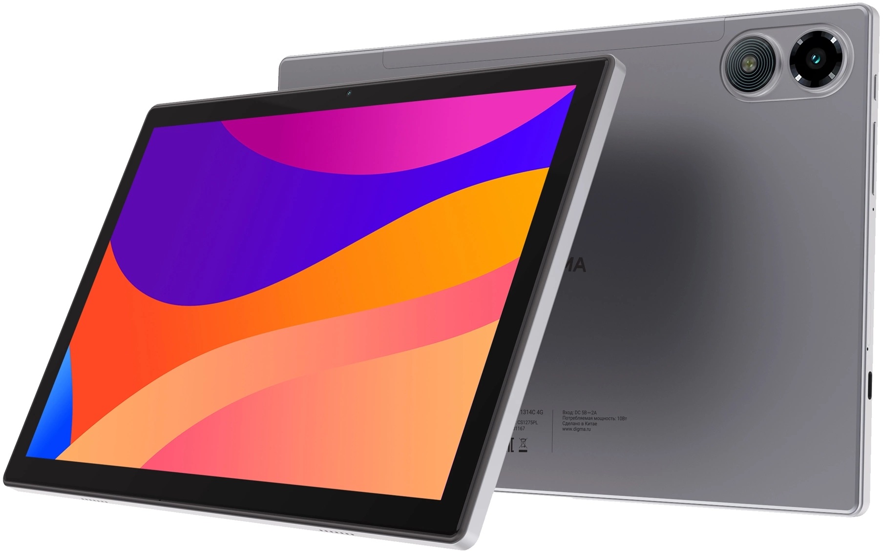 Планшет Digma CITI 1314C 4G SC9863A1 (1.6) 8C RAM3Gb ROM32Gb 10.1" IPS 1280x800 4G 2Sim Android 13 серый 5Mpix 2Mpix BT WiFi microSD 128Gb 6000mAh