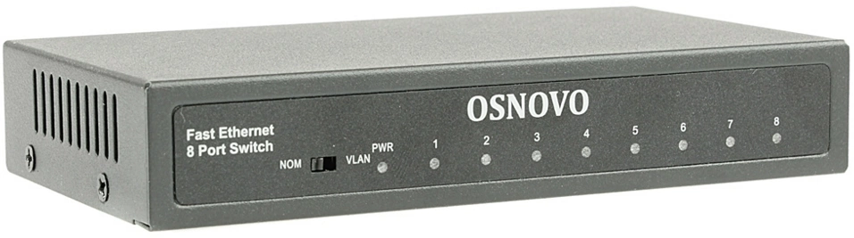 Коммутатор Osnovo SW-10800 2xКомбо(1000BASE-T/SFP) неуправляемый