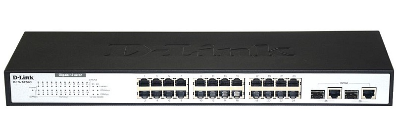 Коммутатор D-Link DES-1026G/E1A 24x100Mb 2G неуправляемый