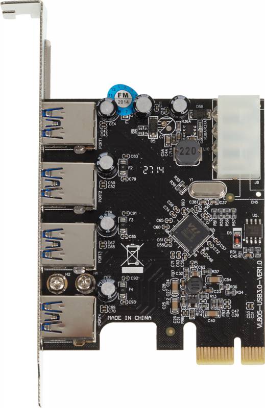 Контроллер PCI-E VIA VL805 4xUSB3.0 Bulk