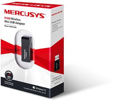 Сетевой адаптер WiFi Mercusys MW300UM USB 2.0 (ант.внутр.)