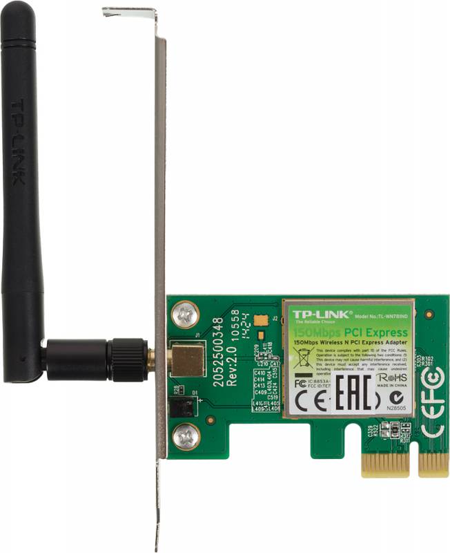 Сетевой адаптер WiFi TP-Link TL-WN781ND PCI Express (ант.внеш.съем) 1ант.
