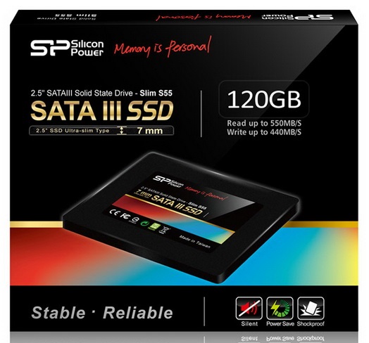 Накопитель SSD Silicon Power SATA III 120Gb SP120GBSS3S55S25 Slim S55 2.5"